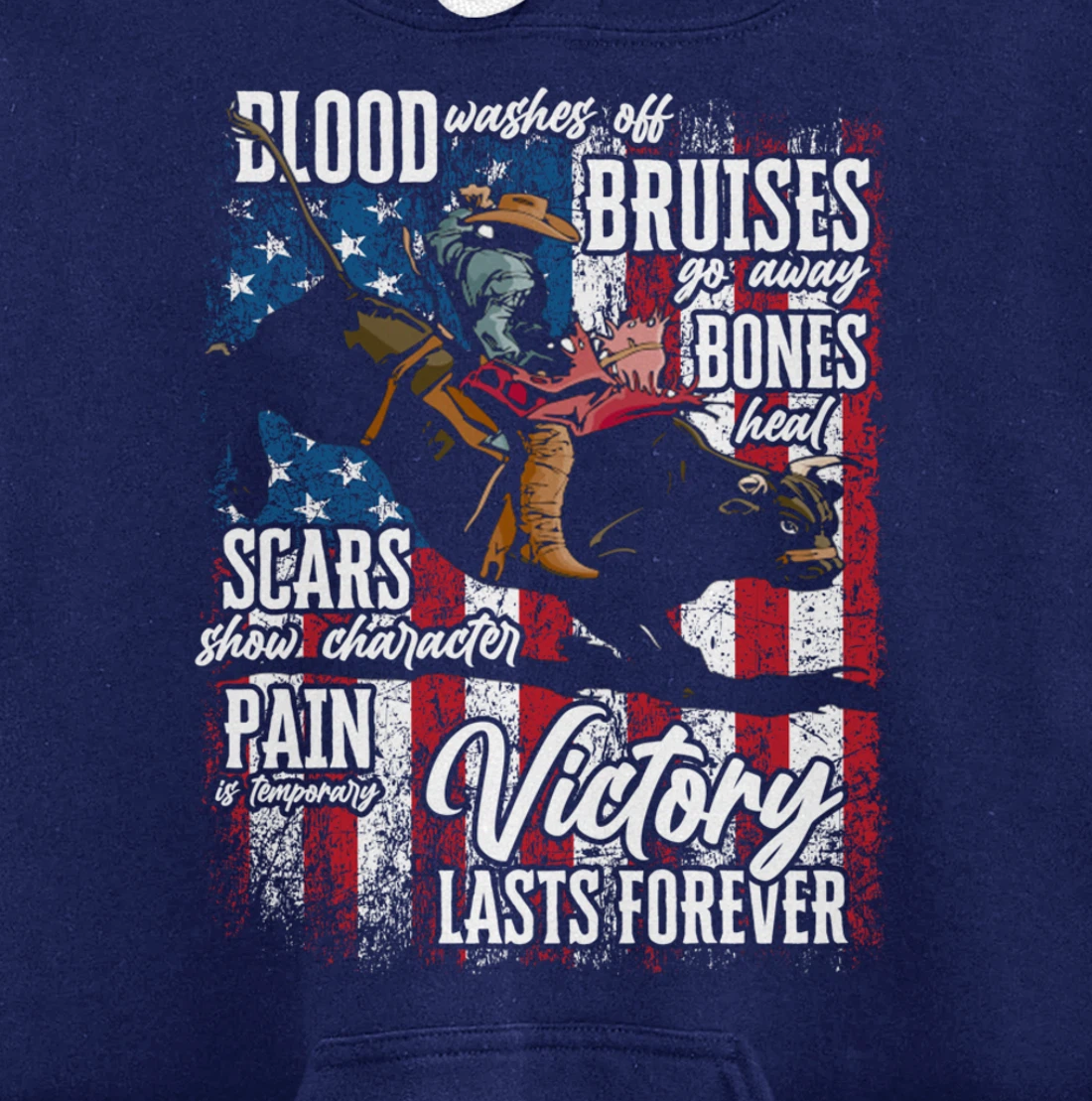 Bull-Riding Texas Ranch Rider Cowboy Western Pullover Hoodie