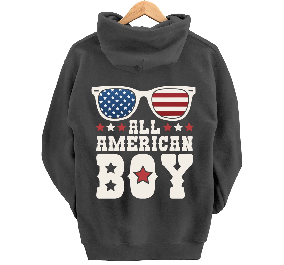 All American Boy 4th of July Texas Sunglasses Cowboy Country Pullover Hoodie