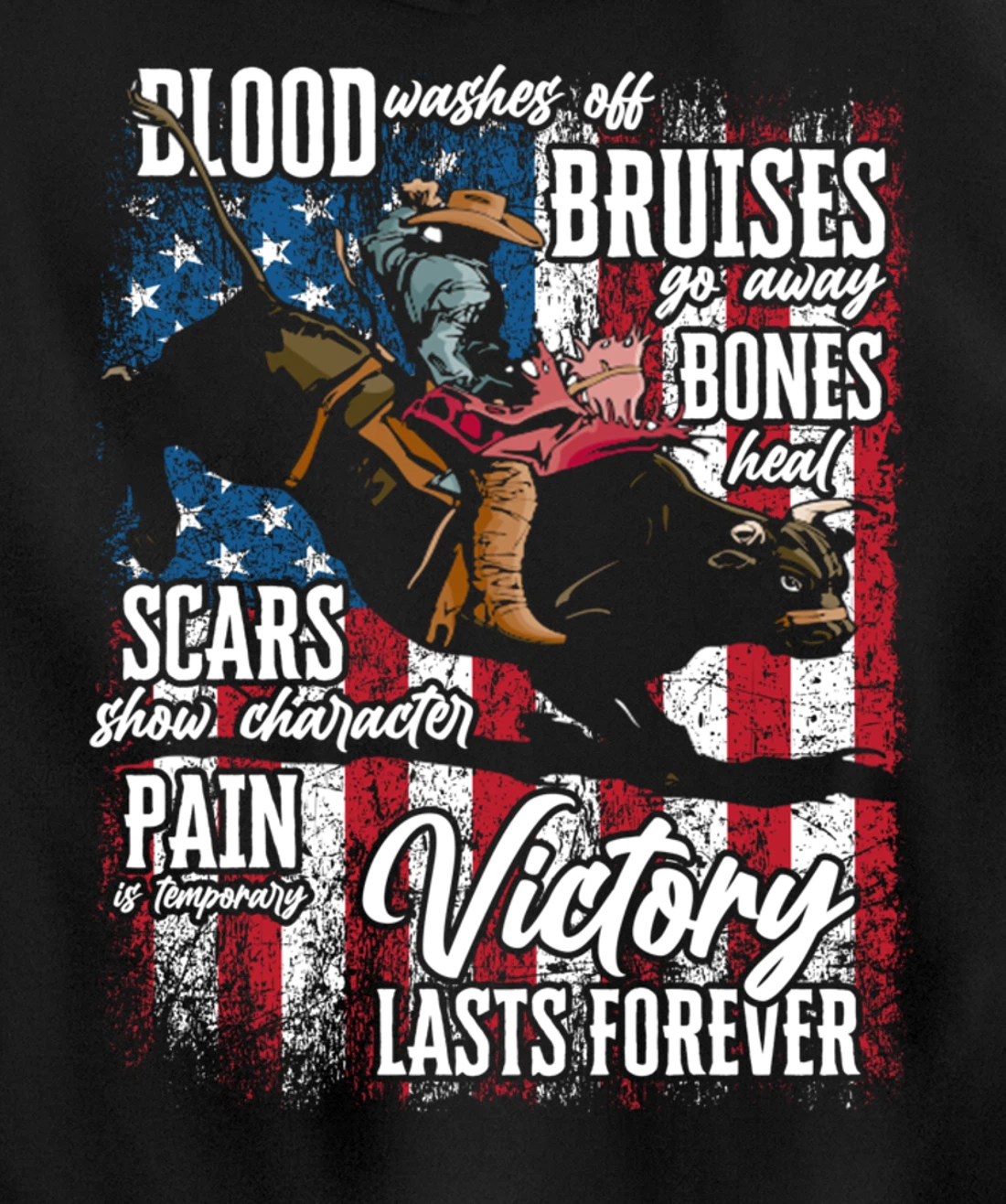 Bull-Riding Texas Ranch Rider Cowboy Western Pullover Hoodie