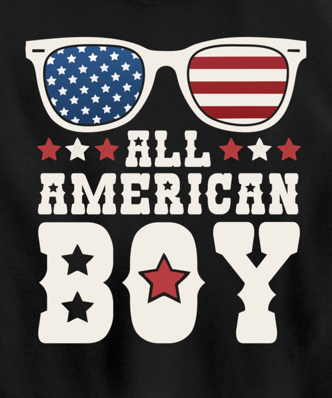 All American Boy 4th of July Texas Sunglasses Cowboy Country Pullover Hoodie