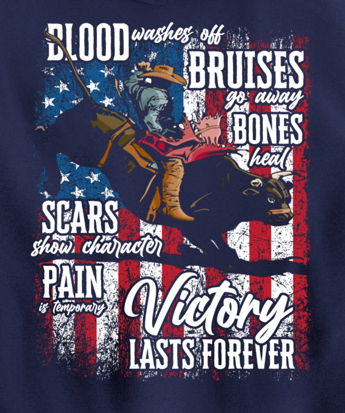 Bull-Riding Texas Ranch Rider Cowboy Western Pullover Hoodie