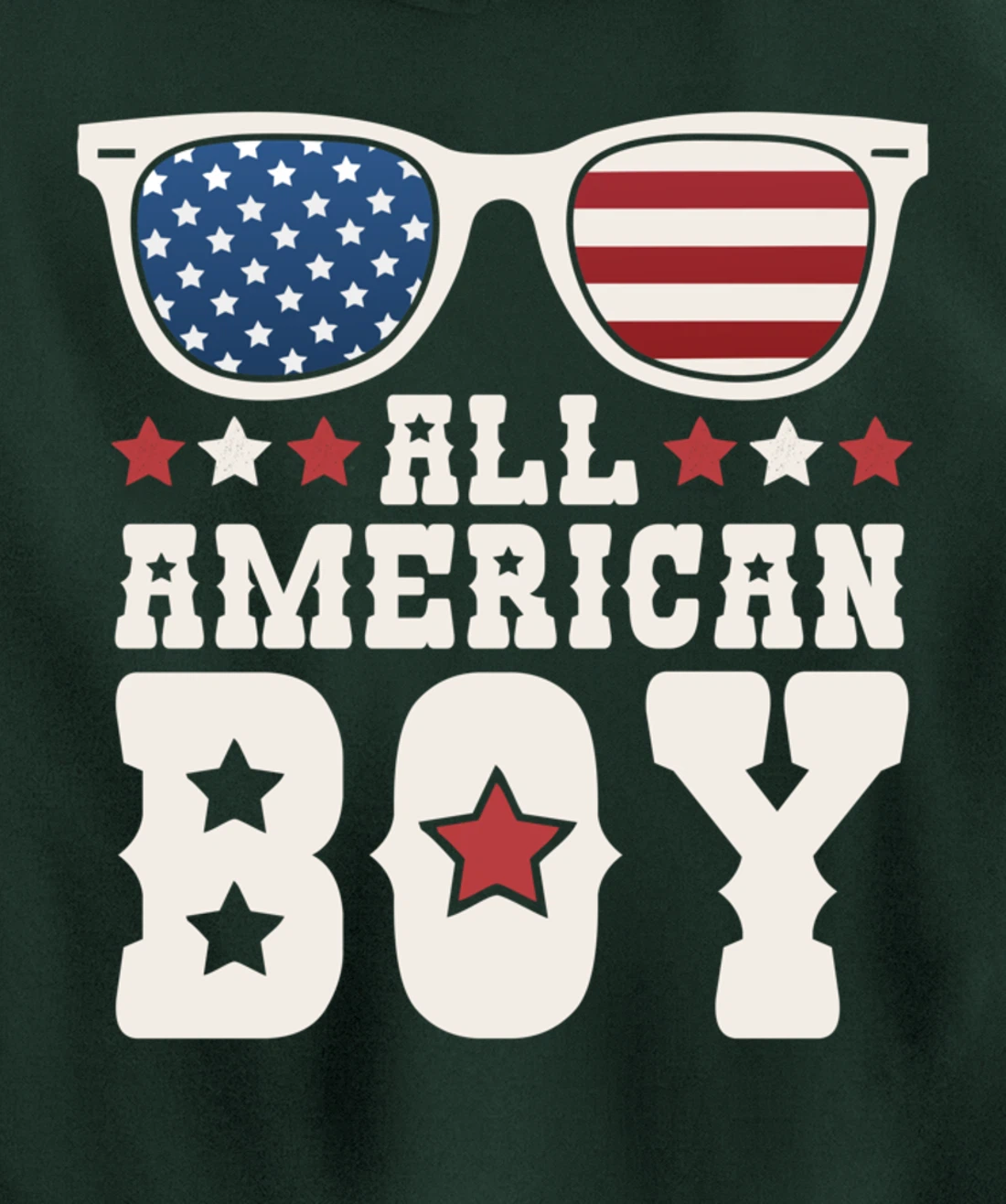All American Boy 4th of July Texas Sunglasses Cowboy Country Pullover Hoodie
