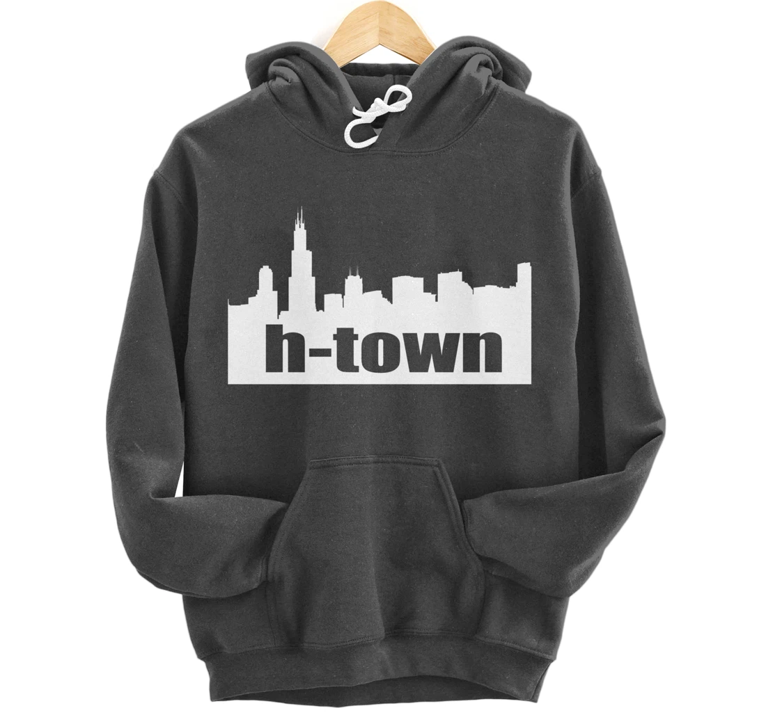 Houston Texas Skyline print H-Town Pullover Hoodie
