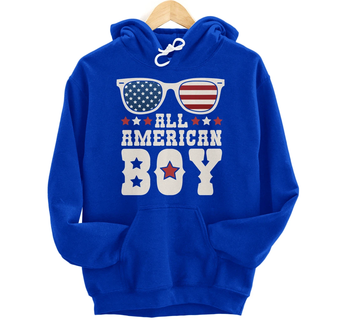 All American Boy 4th of July Texas Sunglasses Cowboy Country Pullover Hoodie