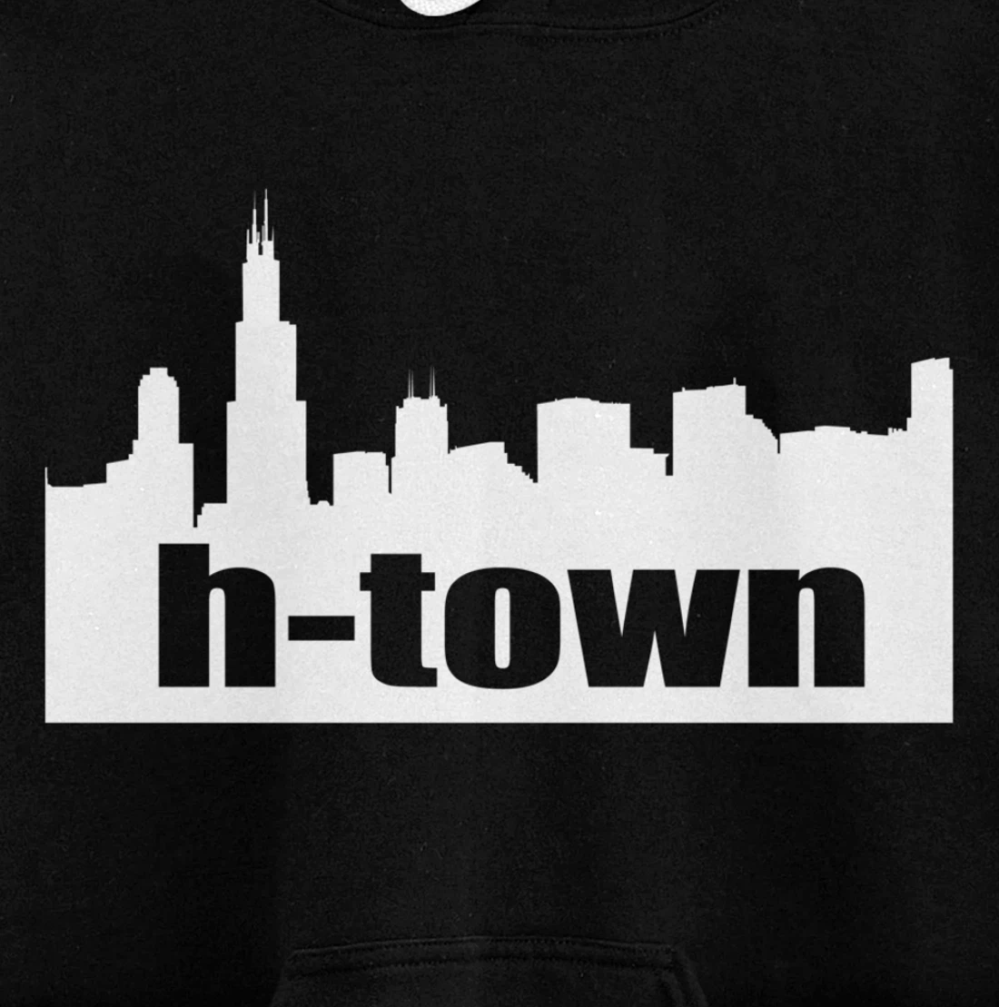 Houston Texas Skyline print H-Town Pullover Hoodie