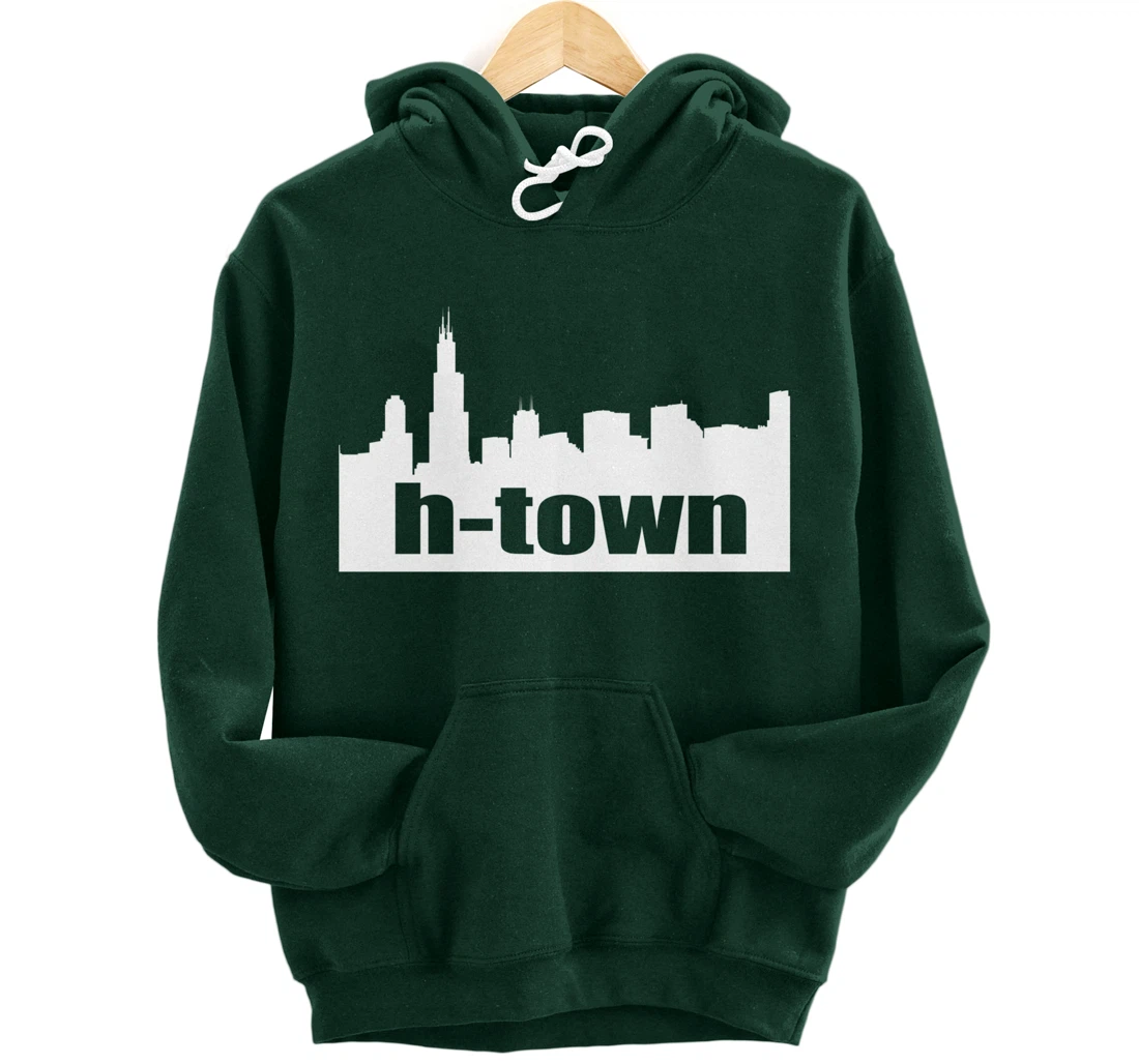 Houston Texas Skyline print H-Town Pullover Hoodie
