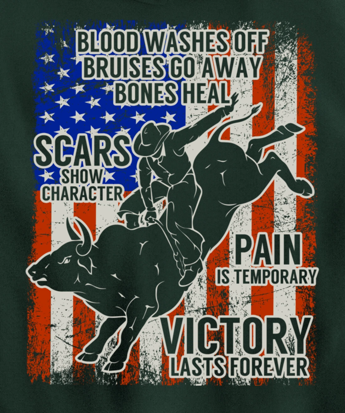 Bull Riding Vintage Texas Ranch Rider America Cowboy Western Pullover Hoodie