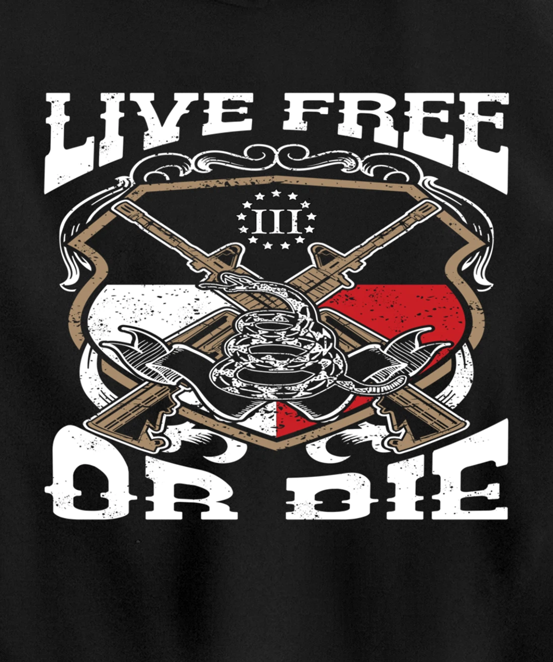 Texas Flag Three Percenter Oath Keeper - Live Free Or Die Pullover Hoodie
