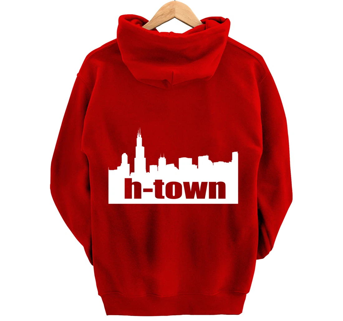 Houston Texas Skyline print H-Town Pullover Hoodie