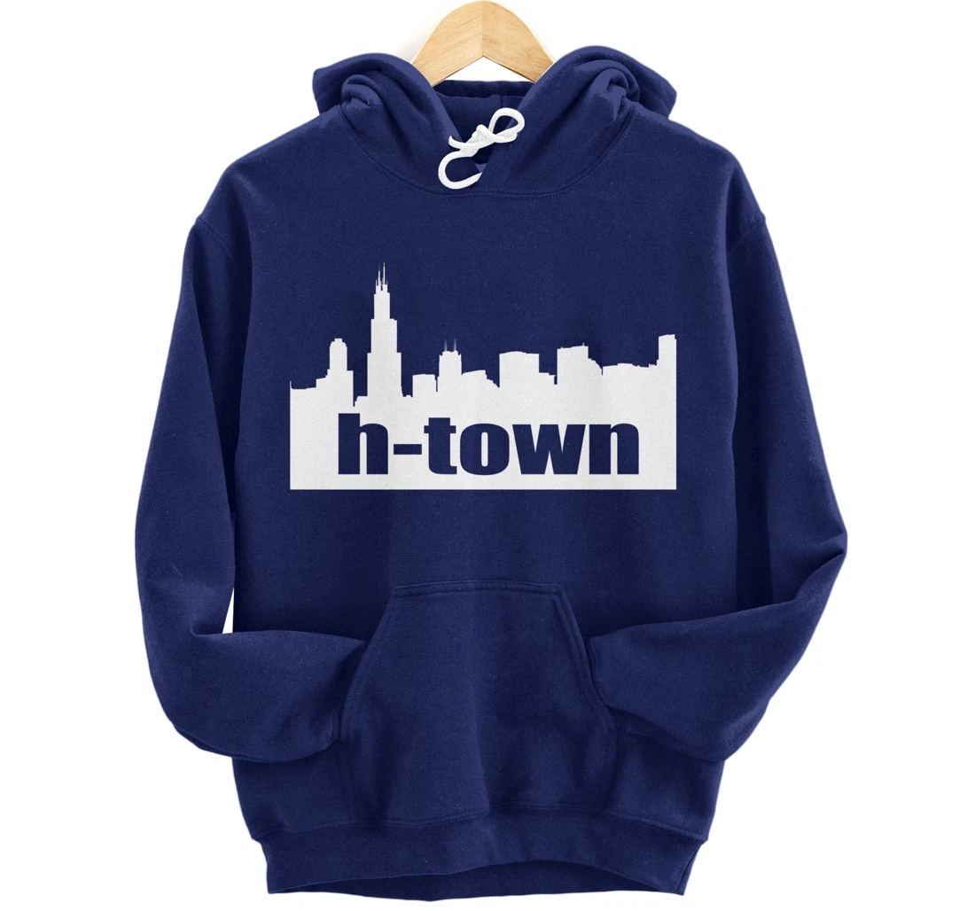 Houston Texas Skyline print H-Town Pullover Hoodie