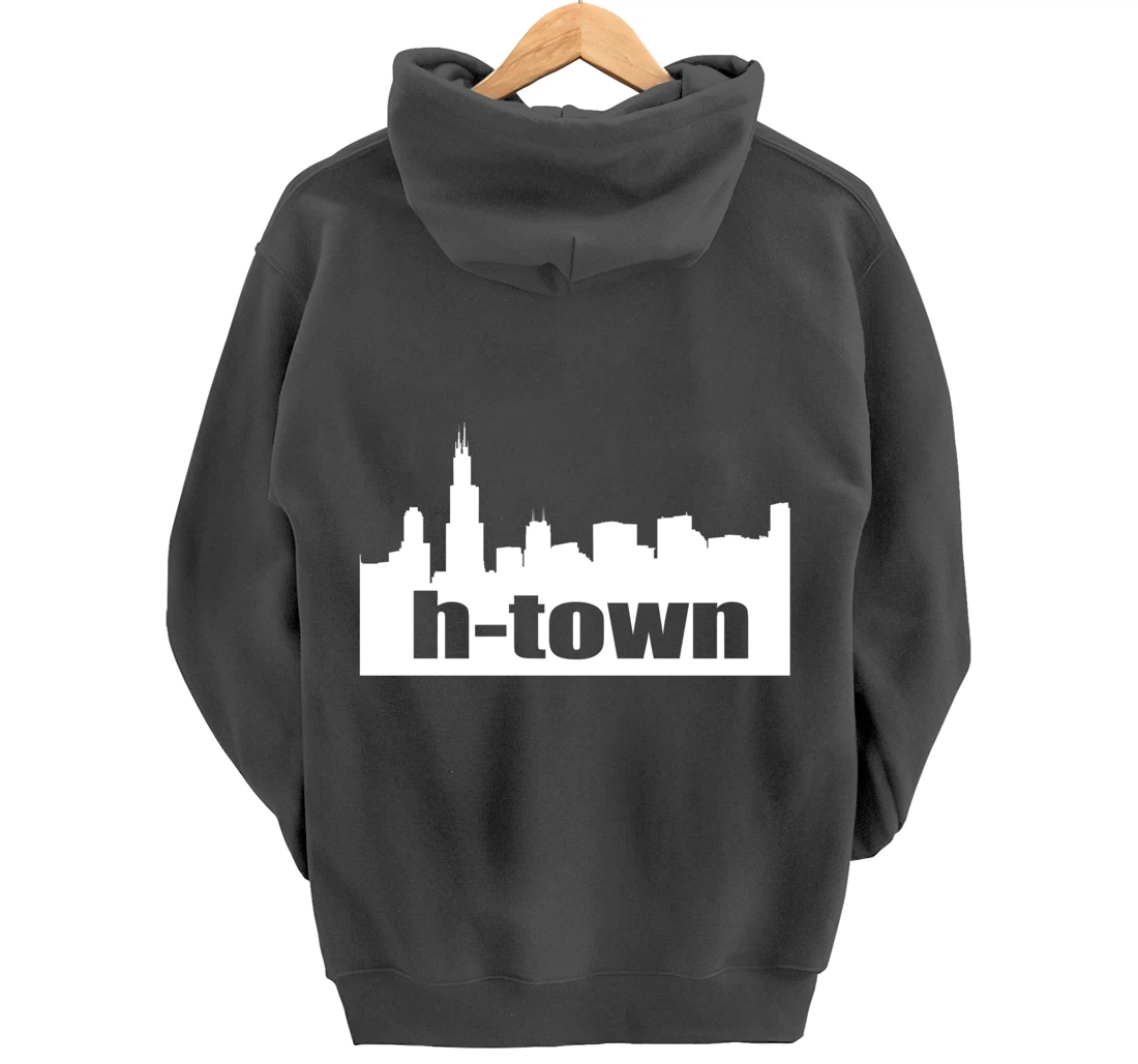 Houston Texas Skyline print H-Town Pullover Hoodie