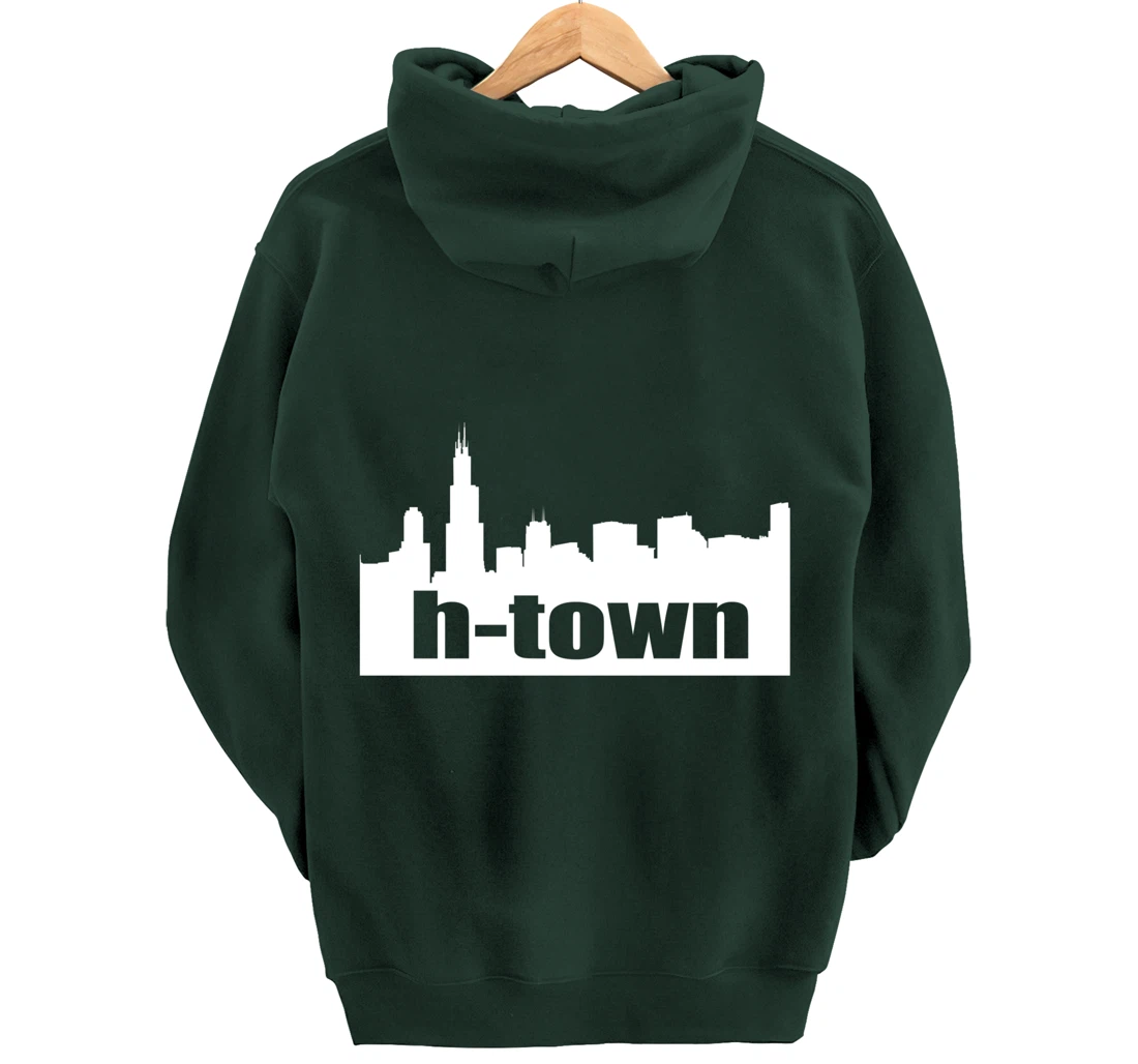 Houston Texas Skyline print H-Town Pullover Hoodie