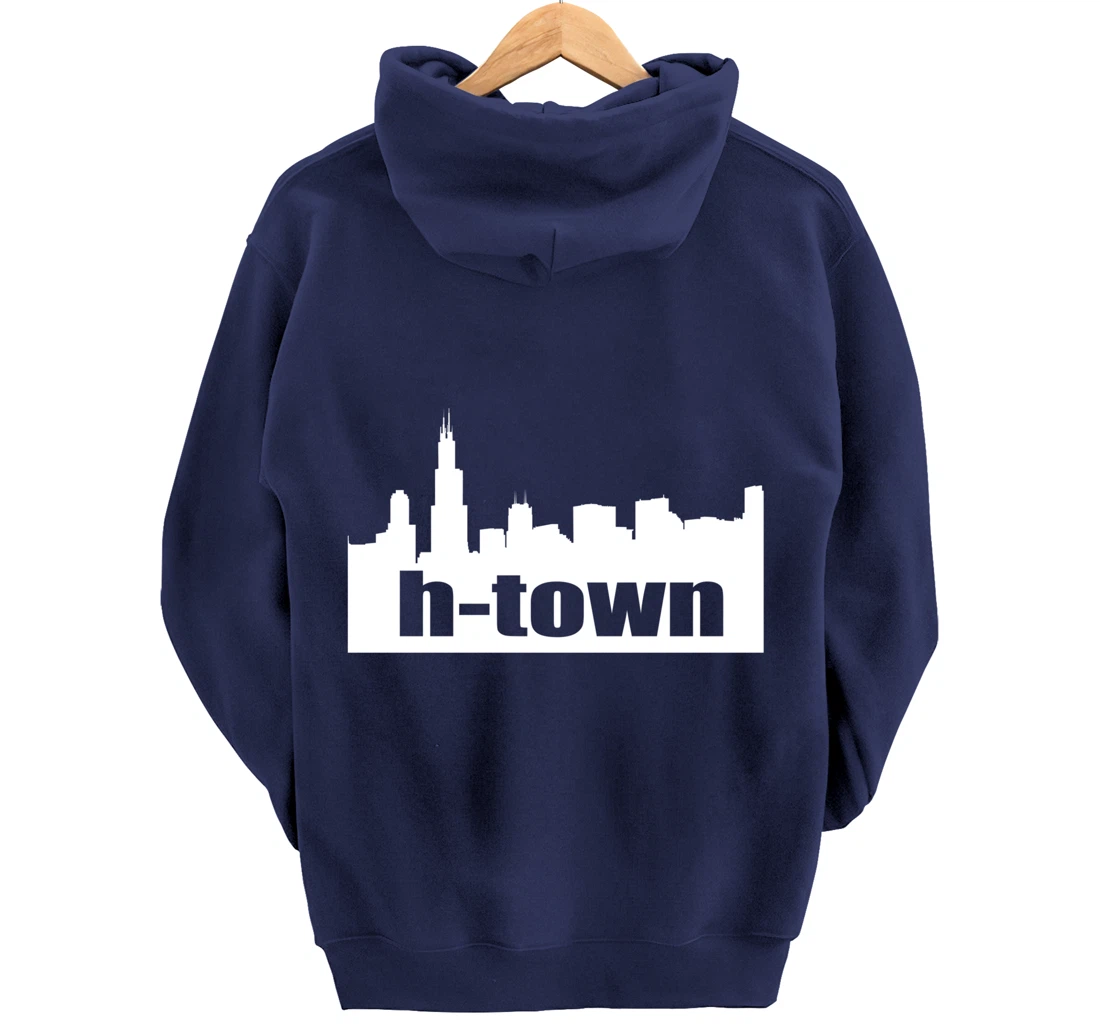 Houston Texas Skyline print H-Town Pullover Hoodie