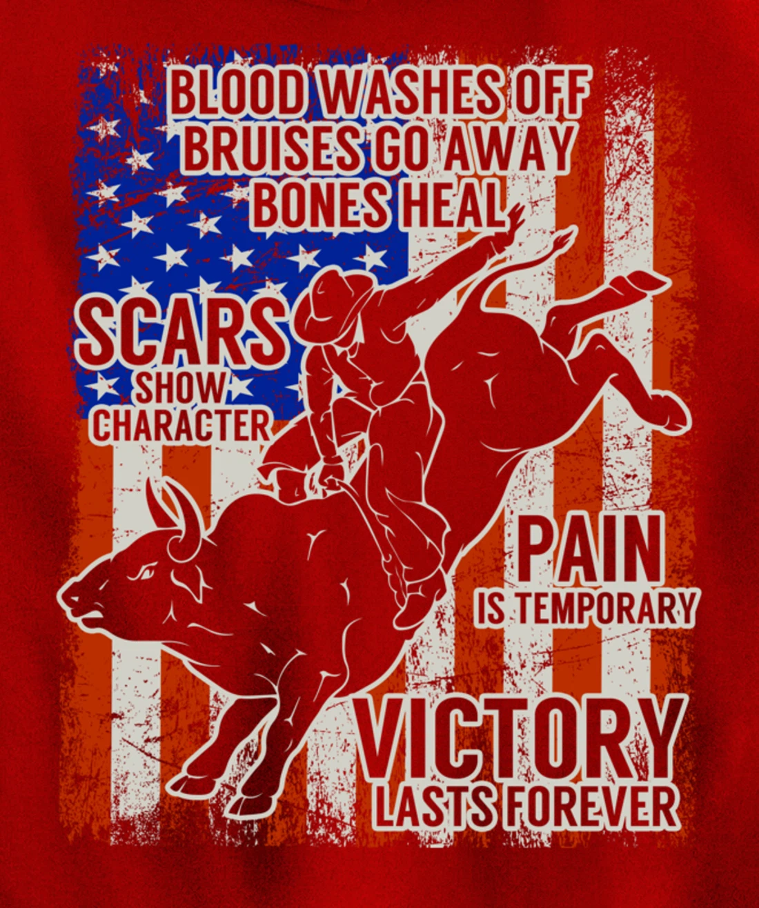 Bull Riding Vintage Texas Ranch Rider America Cowboy Western Pullover Hoodie