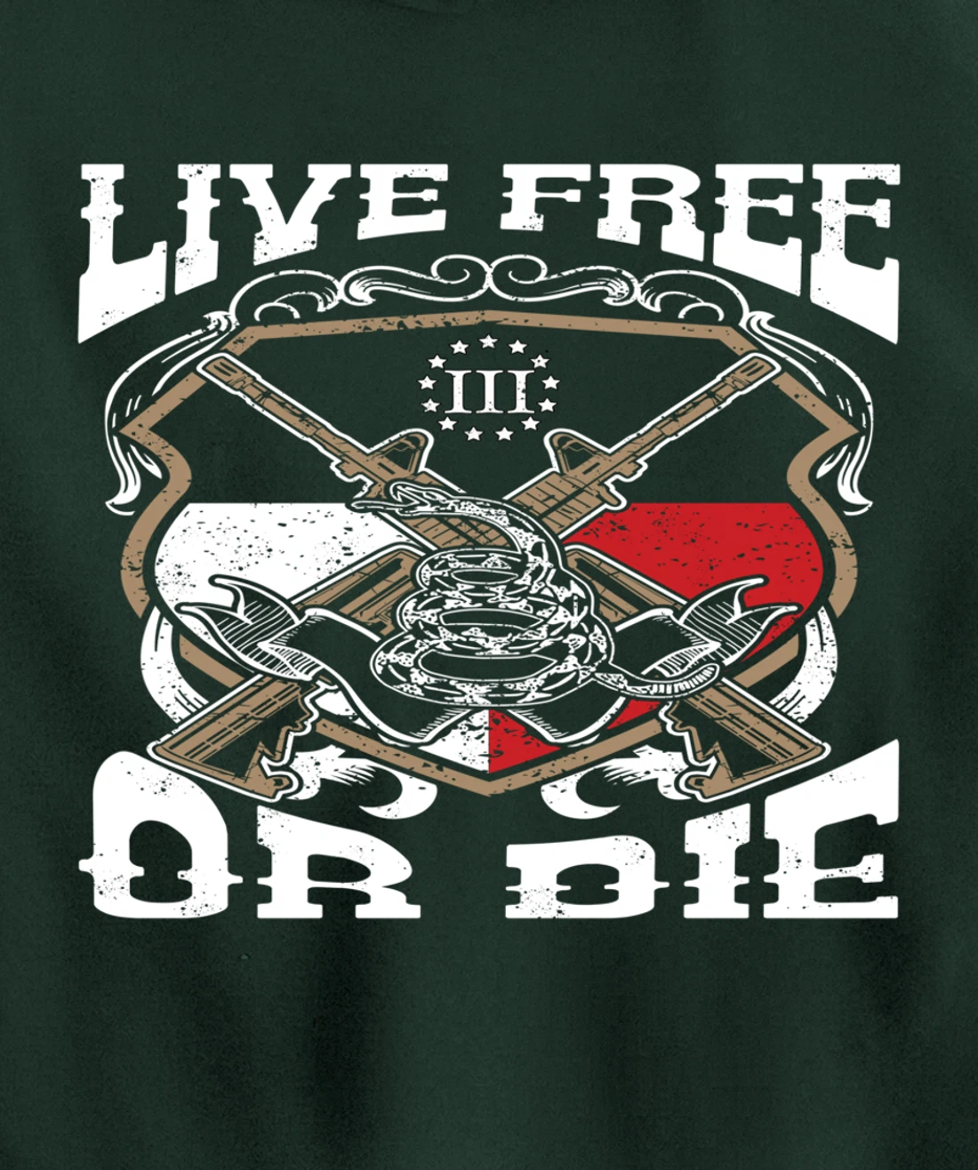 Texas Flag Three Percenter Oath Keeper - Live Free Or Die Pullover Hoodie