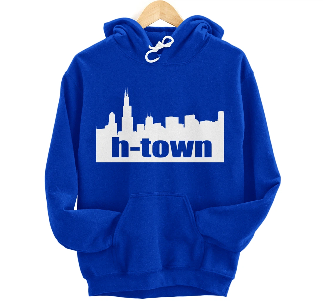 Houston Texas Skyline print H-Town Pullover Hoodie