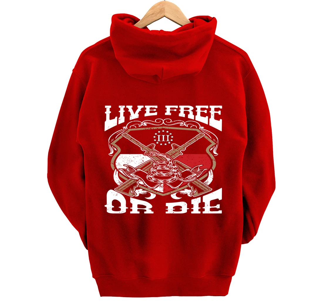 Texas Flag Three Percenter Oath Keeper - Live Free Or Die Pullover Hoodie