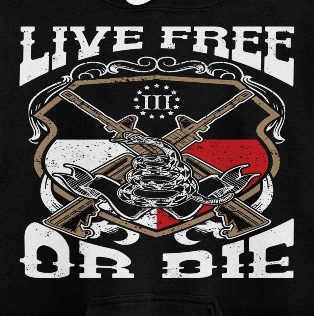 Texas Flag Three Percenter Oath Keeper - Live Free Or Die Pullover Hoodie