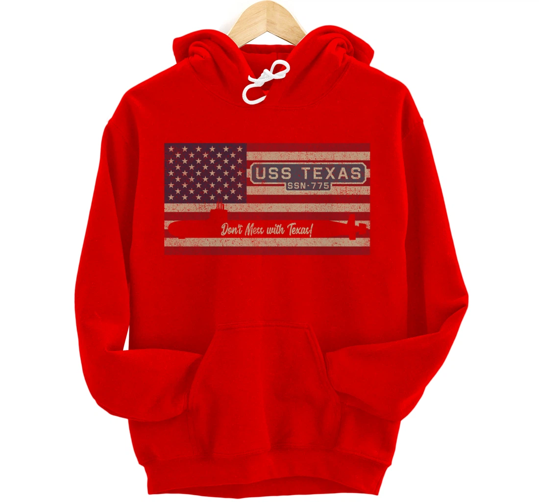 USS Texas SSN-775 Submarine American Flag Gift Pullover Hoodie