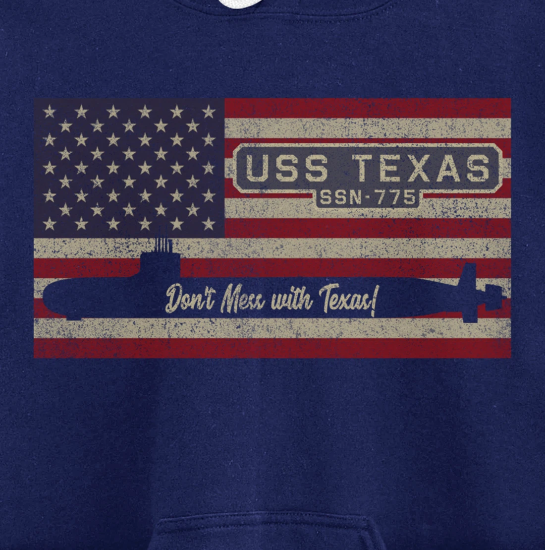 USS Texas SSN-775 Submarine American Flag Gift Pullover Hoodie
