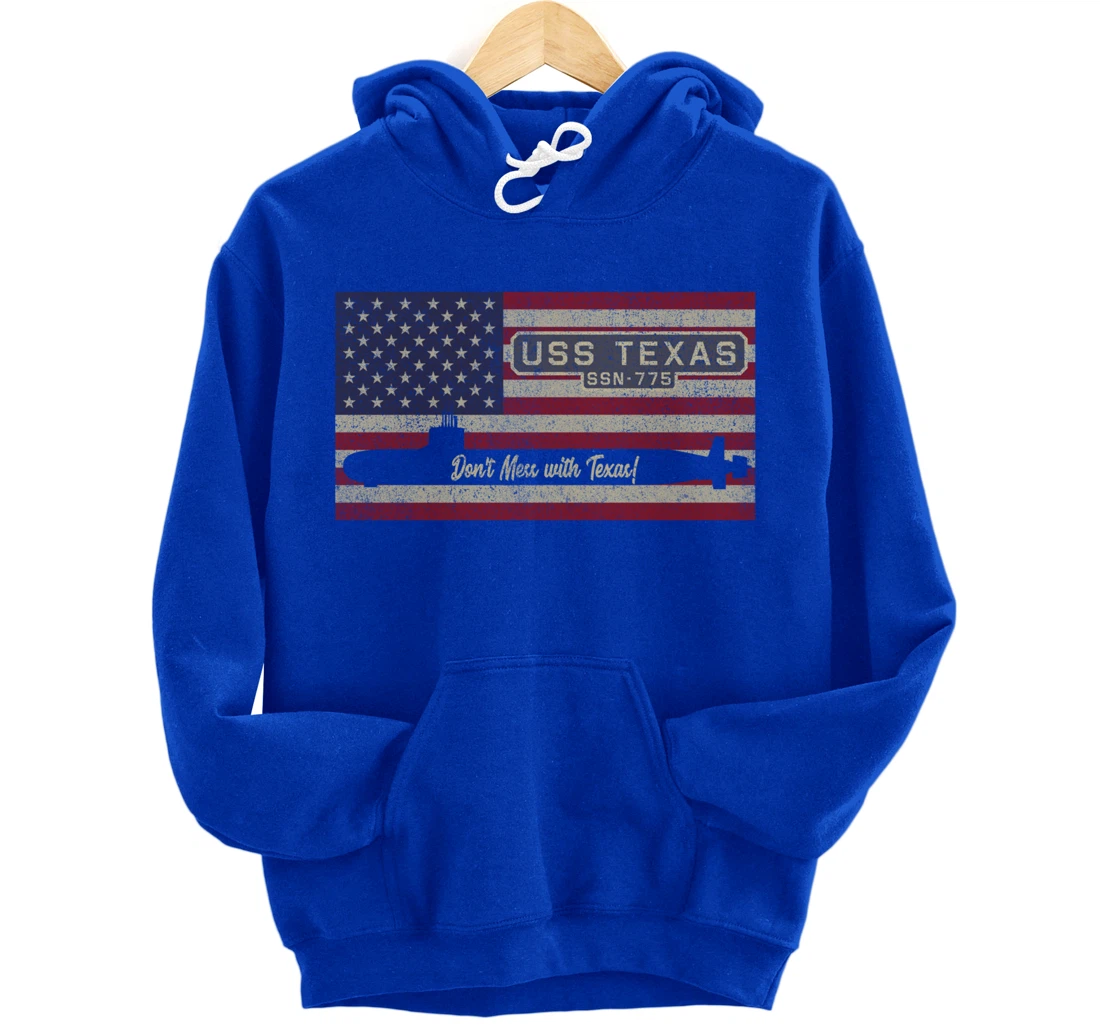USS Texas SSN-775 Submarine American Flag Gift Pullover Hoodie
