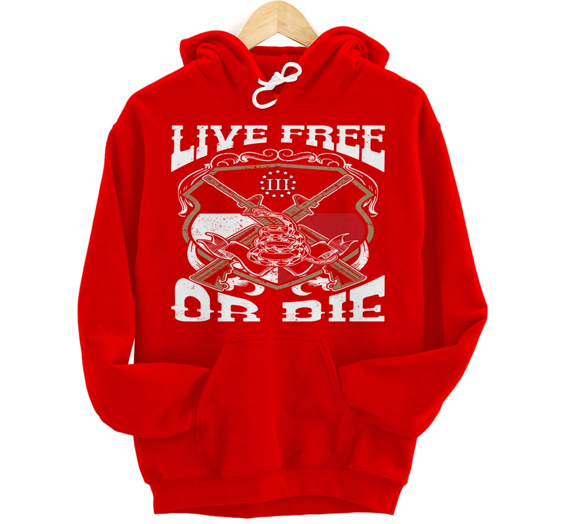 Texas Flag Three Percenter Oath Keeper - Live Free Or Die Pullover Hoodie