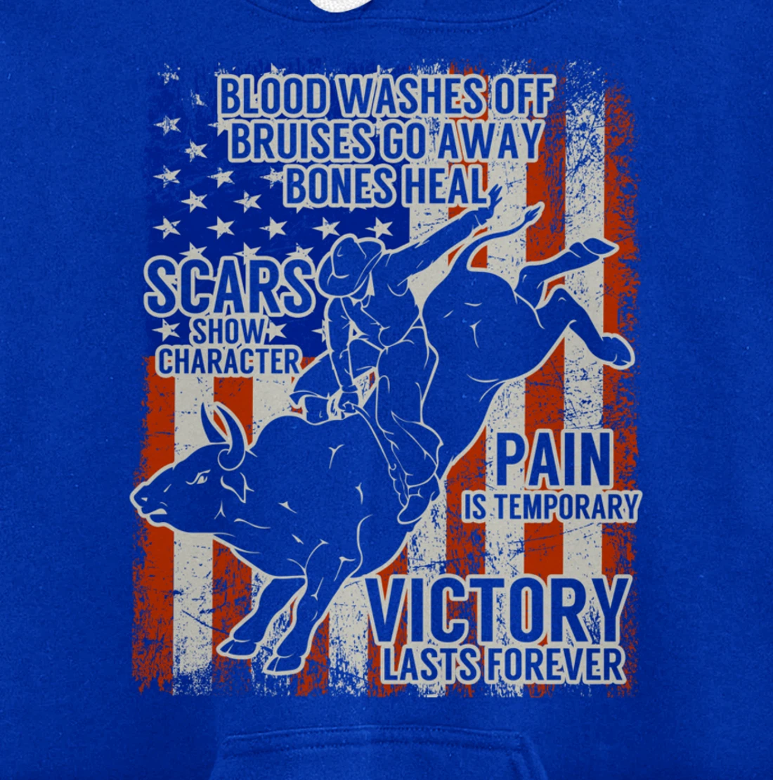 Bull Riding Vintage Texas Ranch Rider America Cowboy Western Pullover Hoodie