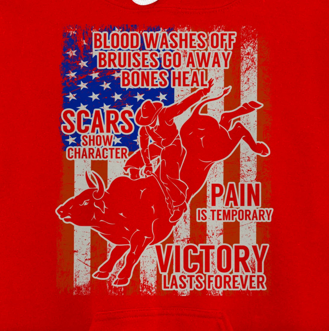 Bull Riding Vintage Texas Ranch Rider America Cowboy Western Pullover Hoodie