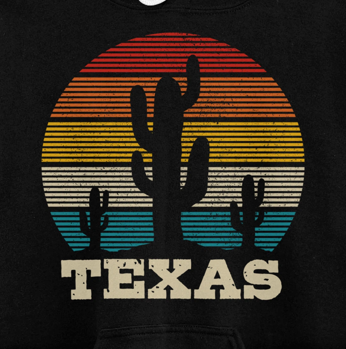 Texas Cactus Vintage Retro Desert Souvenir Gift Pullover Hoodie