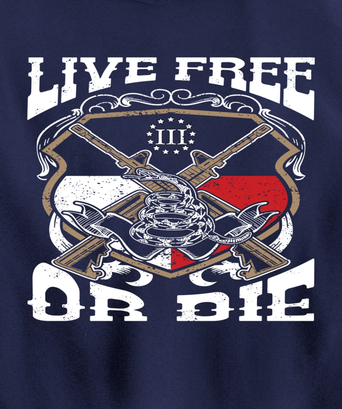 Texas Flag Three Percenter Oath Keeper - Live Free Or Die Pullover Hoodie