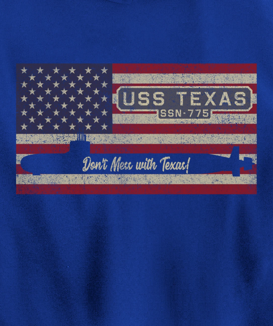 USS Texas SSN-775 Submarine American Flag Gift Pullover Hoodie