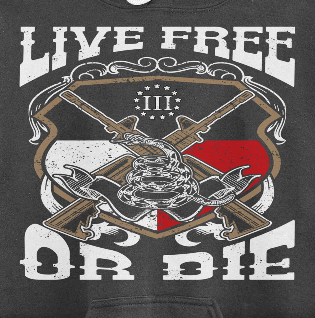 Texas Flag Three Percenter Oath Keeper - Live Free Or Die Pullover Hoodie