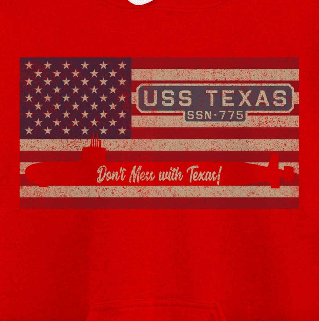 USS Texas SSN-775 Submarine American Flag Gift Pullover Hoodie