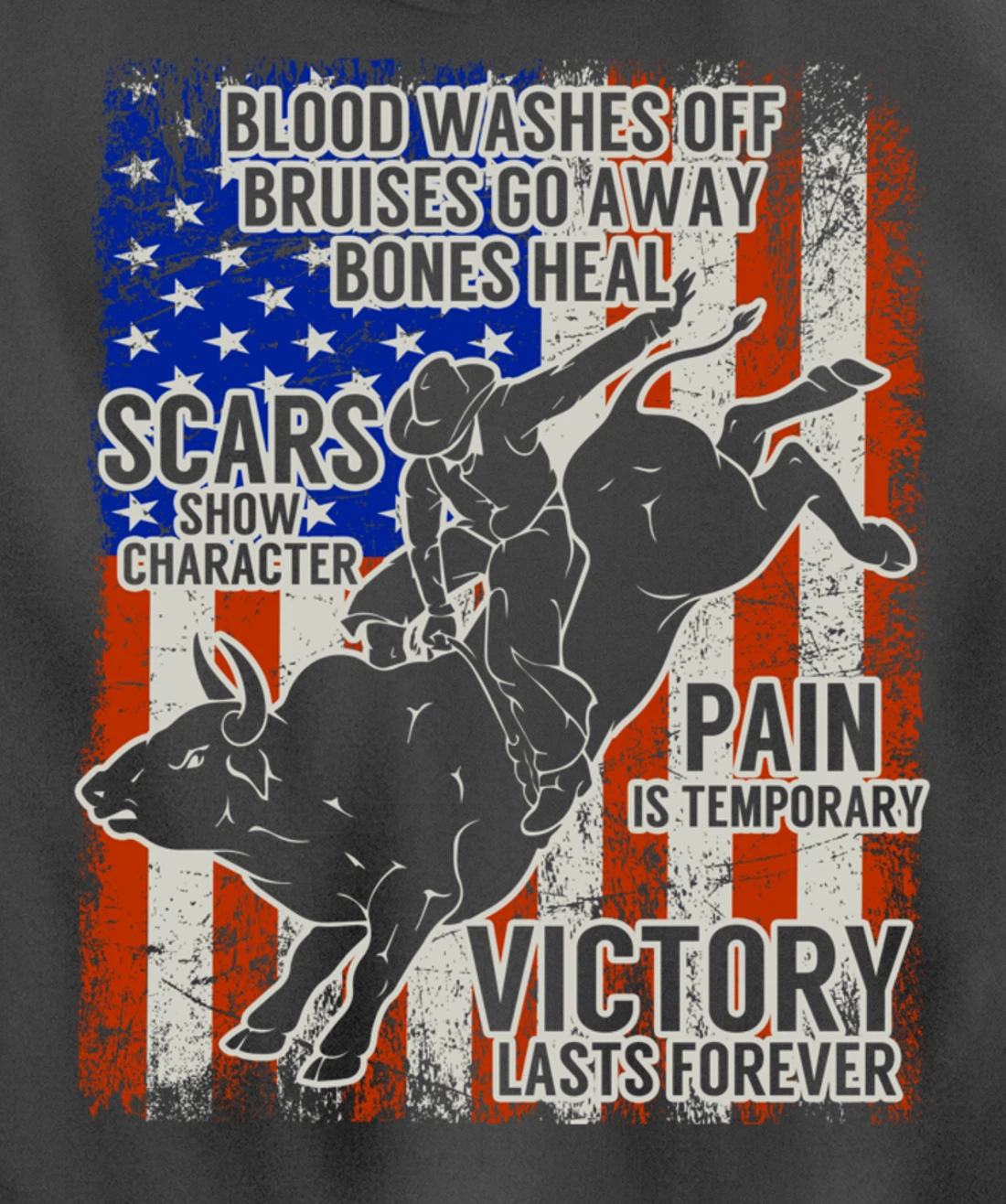 Bull Riding Vintage Texas Ranch Rider America Cowboy Western Pullover Hoodie