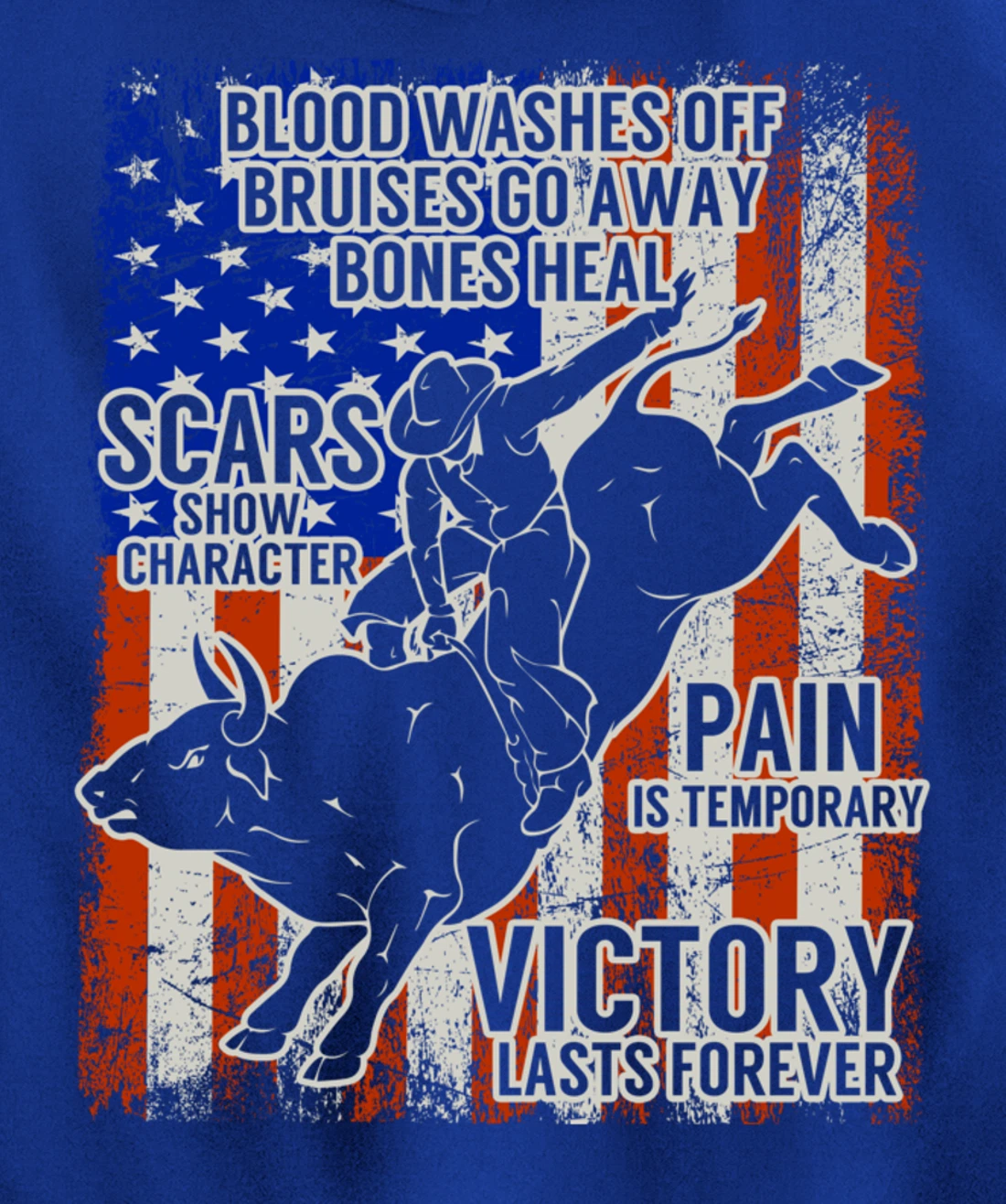 Bull Riding Vintage Texas Ranch Rider America Cowboy Western Pullover Hoodie