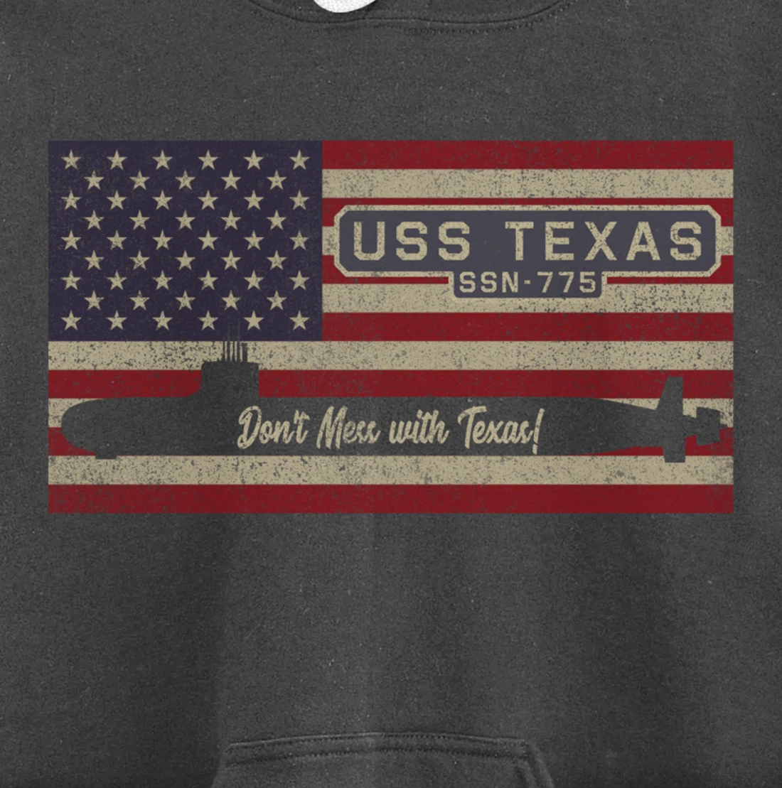 USS Texas SSN-775 Submarine American Flag Gift Pullover Hoodie