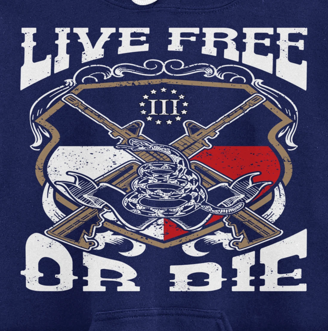 Texas Flag Three Percenter Oath Keeper - Live Free Or Die Pullover Hoodie