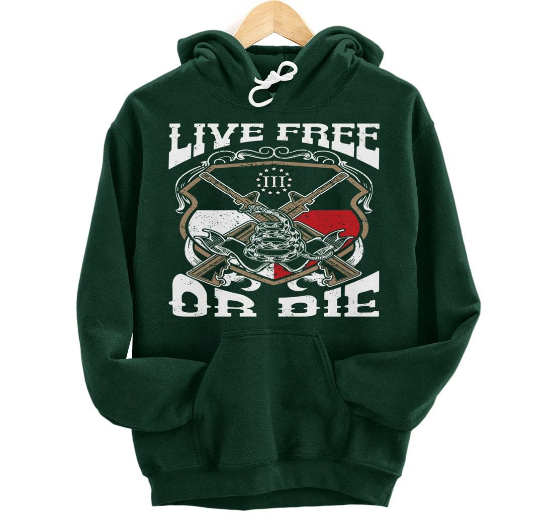 Texas Flag Three Percenter Oath Keeper - Live Free Or Die Pullover Hoodie