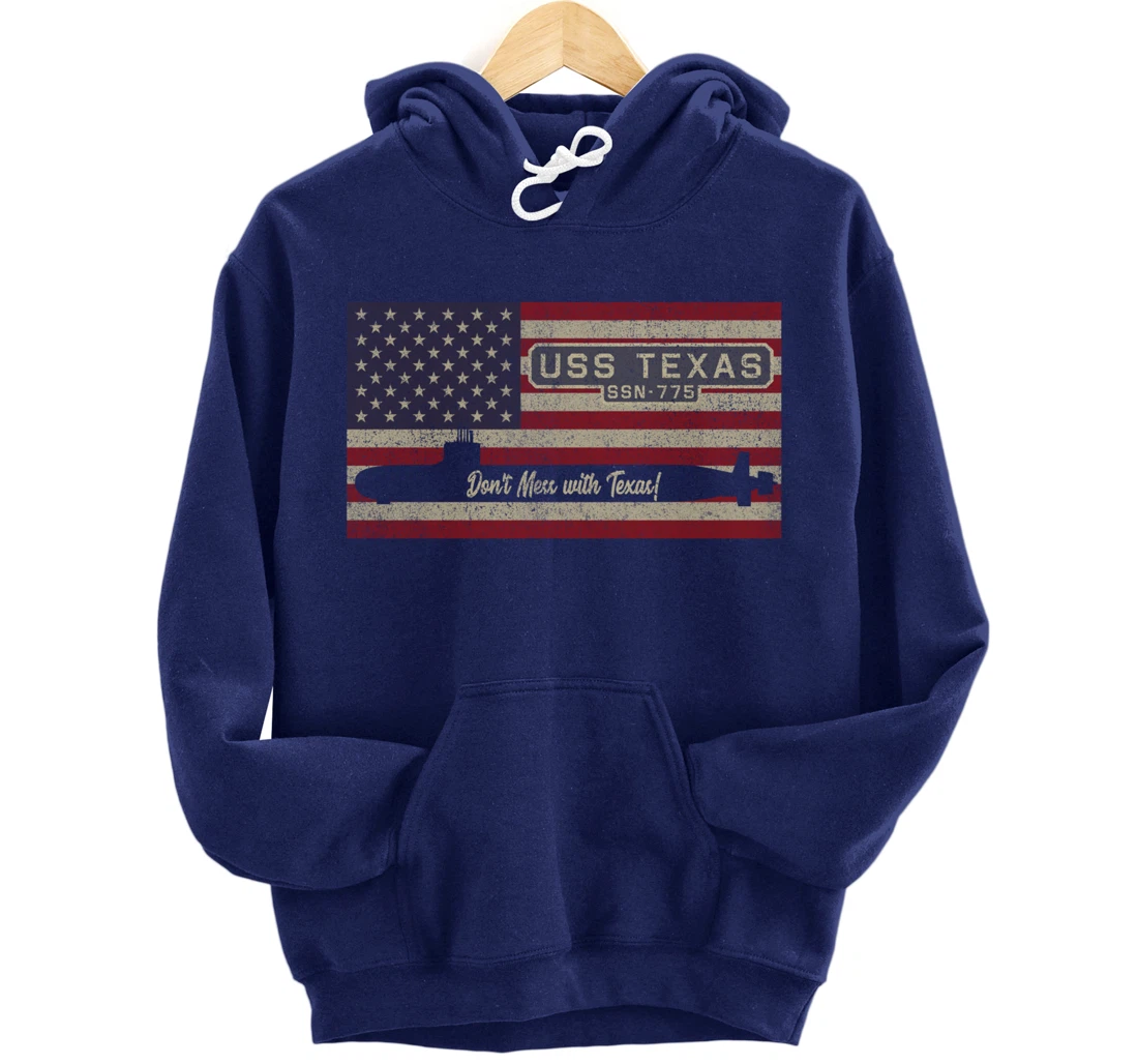 USS Texas SSN-775 Submarine American Flag Gift Pullover Hoodie