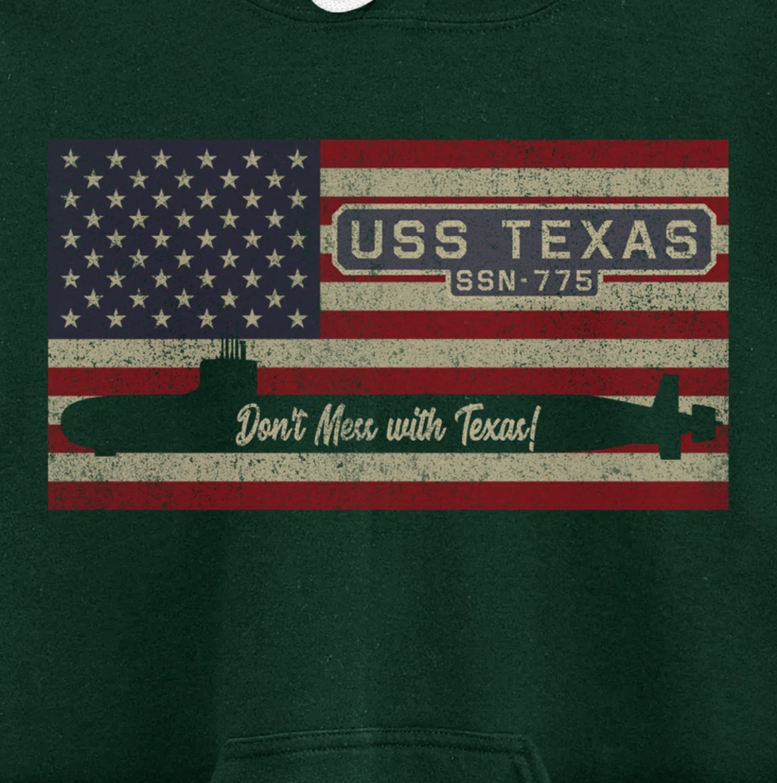 USS Texas SSN-775 Submarine American Flag Gift Pullover Hoodie