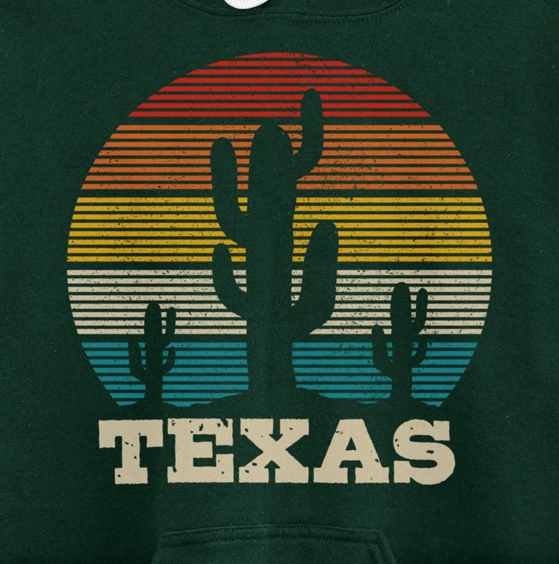 Texas Cactus Vintage Retro Desert Souvenir Gift Pullover Hoodie