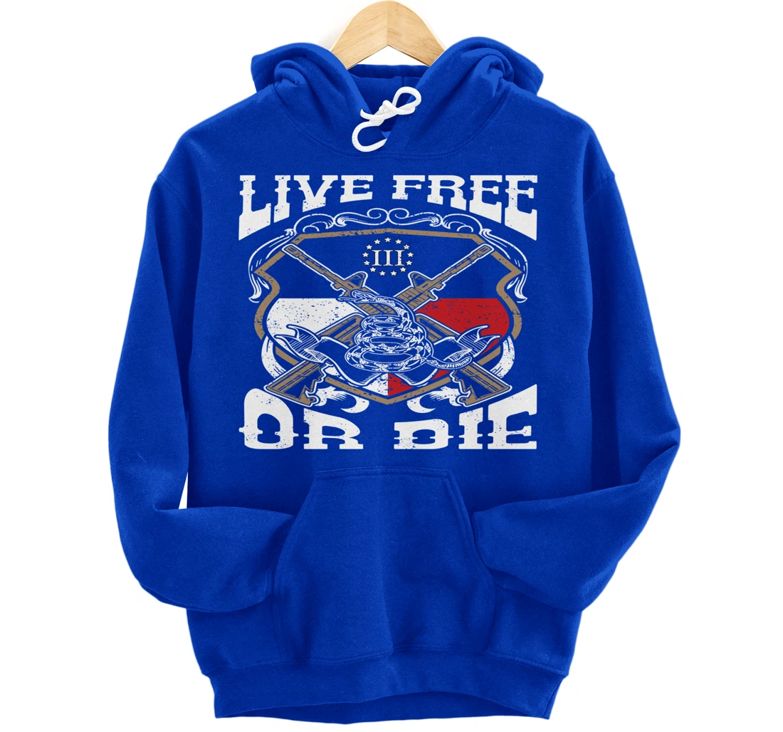 Texas Flag Three Percenter Oath Keeper - Live Free Or Die Pullover Hoodie