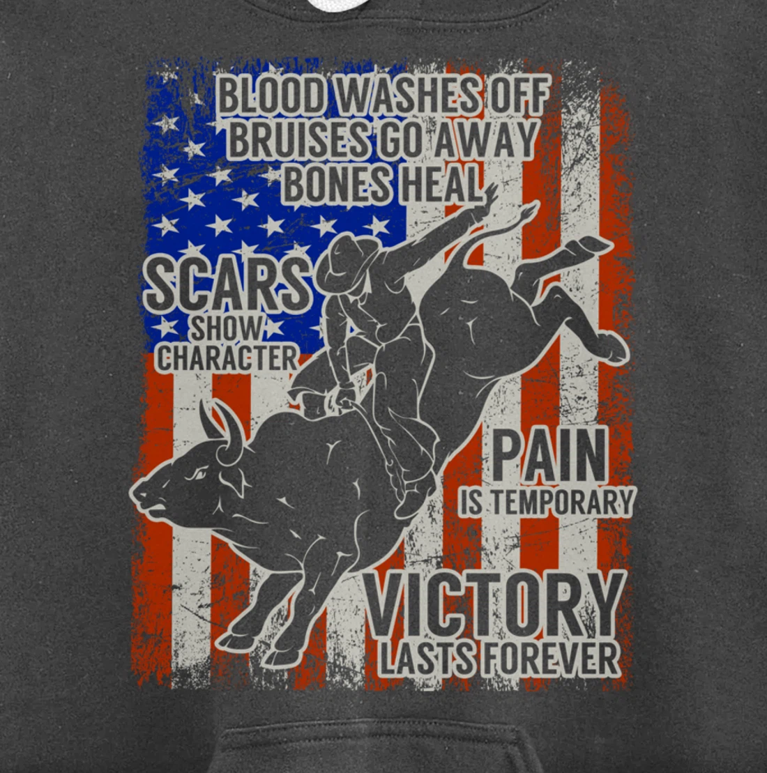 Bull Riding Vintage Texas Ranch Rider America Cowboy Western Pullover Hoodie