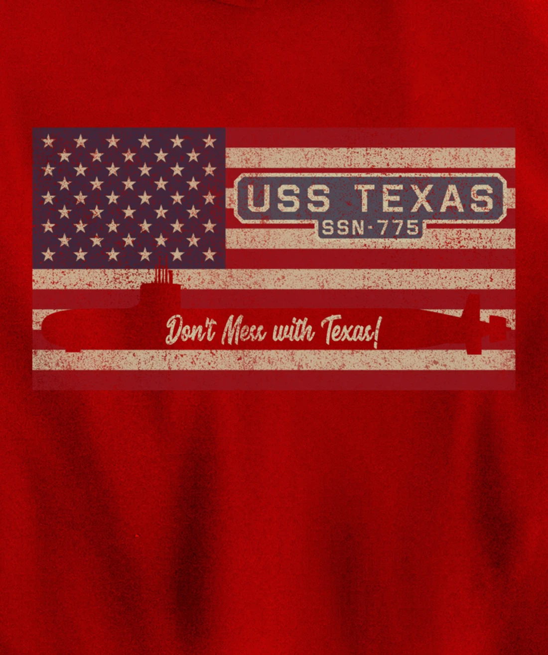 USS Texas SSN-775 Submarine American Flag Gift Pullover Hoodie
