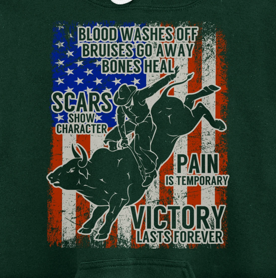 Bull Riding Vintage Texas Ranch Rider America Cowboy Western Pullover Hoodie