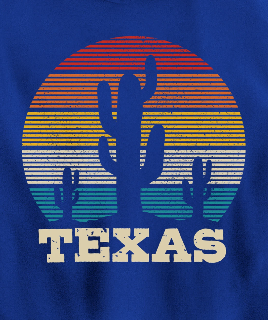 Texas Cactus Vintage Retro Desert Souvenir Gift Pullover Hoodie