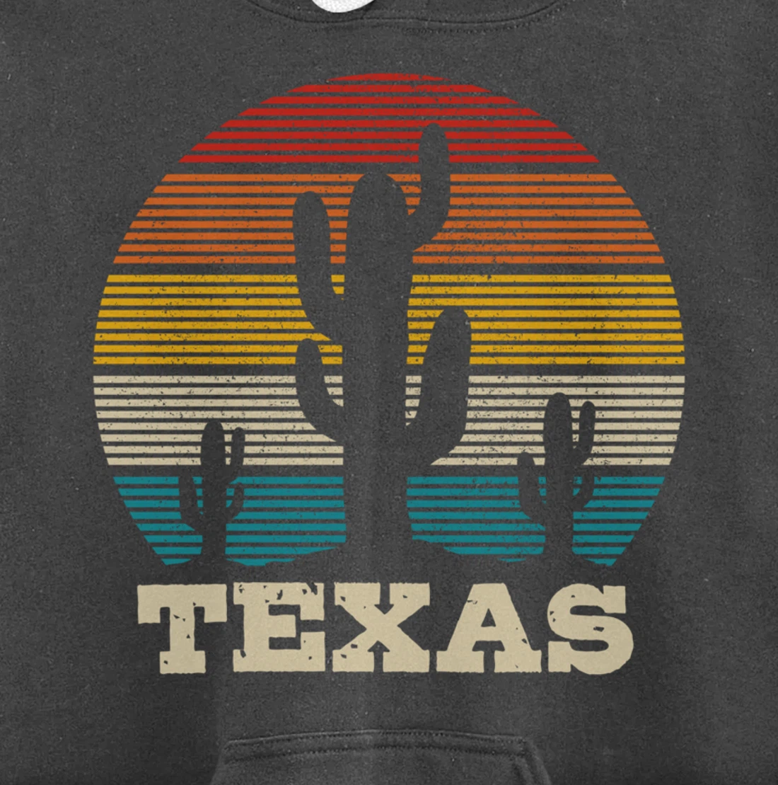 Texas Cactus Vintage Retro Desert Souvenir Gift Pullover Hoodie