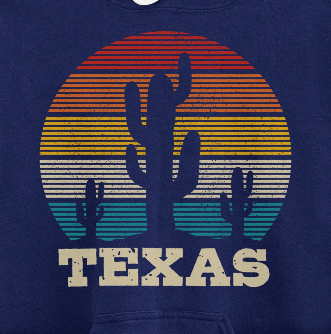 Texas Cactus Vintage Retro Desert Souvenir Gift Pullover Hoodie