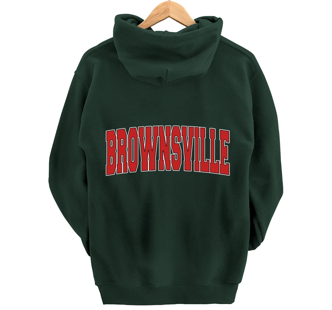 BROWNSVILLE TX TEXAS Varsity Style USA Vintage Sports Pullover Hoodie