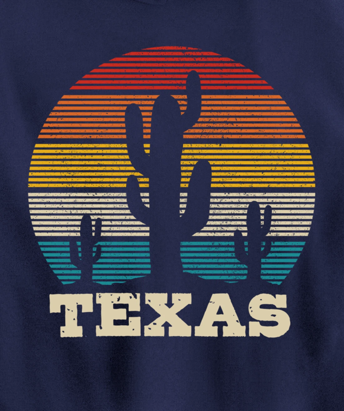 Texas Cactus Vintage Retro Desert Souvenir Gift Pullover Hoodie
